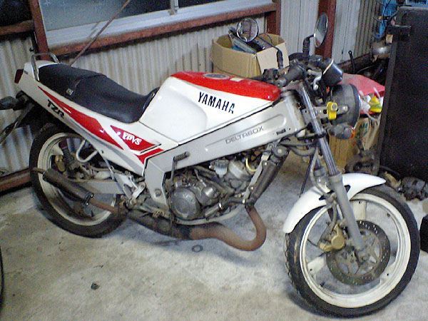 白い変入さんのTZR125