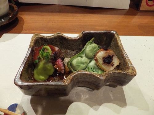 和牛のステーキ　枝豆のソース