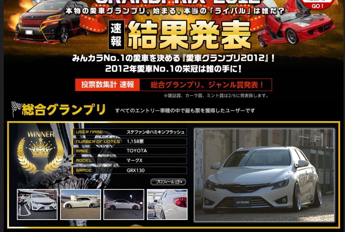 愛車グランプリ～総合グランプリ～｀;:ﾞ;｀;・(ﾟεﾟ )ﾌﾞｯ!!｜ステファン＠ハミキンフラッシュのブログ｜男は黙ってハミキン！！！！ - みんカラ