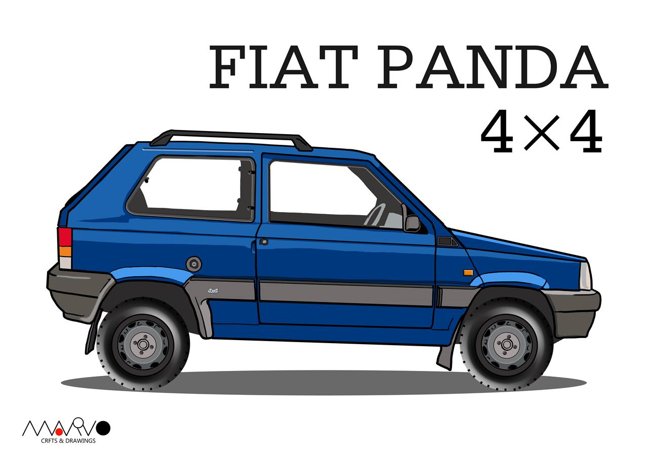 FIAT Panda イラスト イタ車時計の準備 3-2｜marvoのブログ