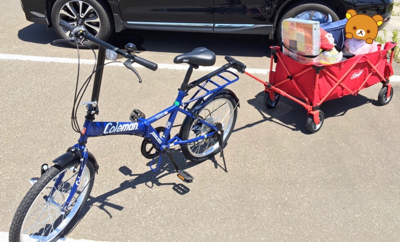 アウトドアワゴン 自転車 連結