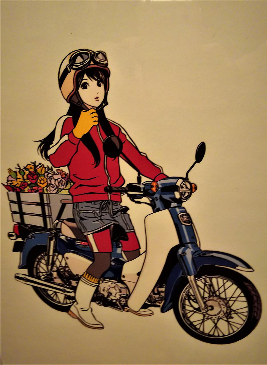 江口寿史 彼女展 アクリルスタンド Trekking HONDAカブ コラボ