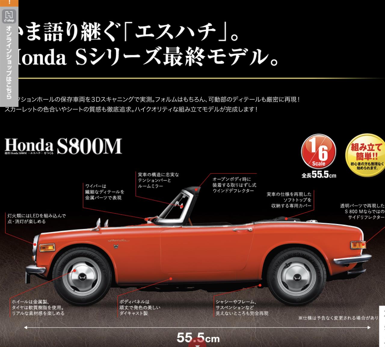 アシェット 1/6 ホンダS800をつくる 82号~110号-